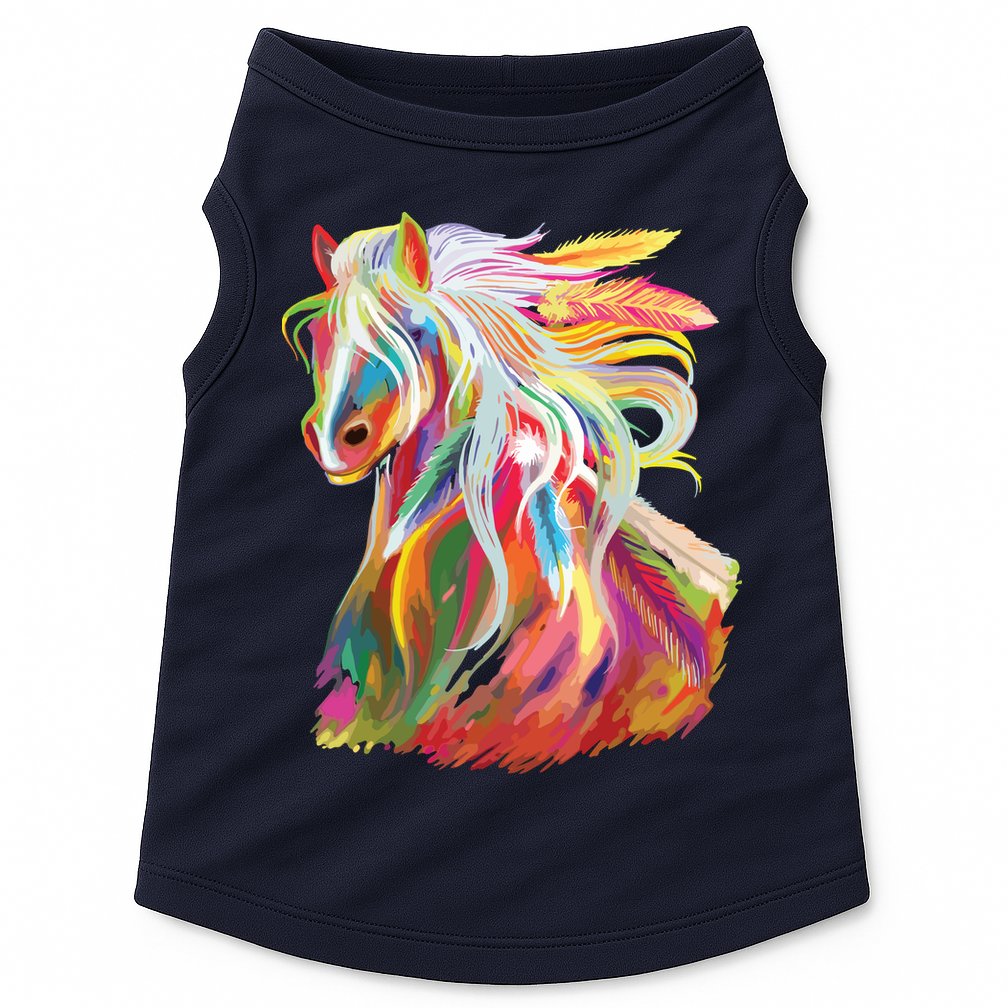 Horse Head Watercolor Equestrian Doggie Tank