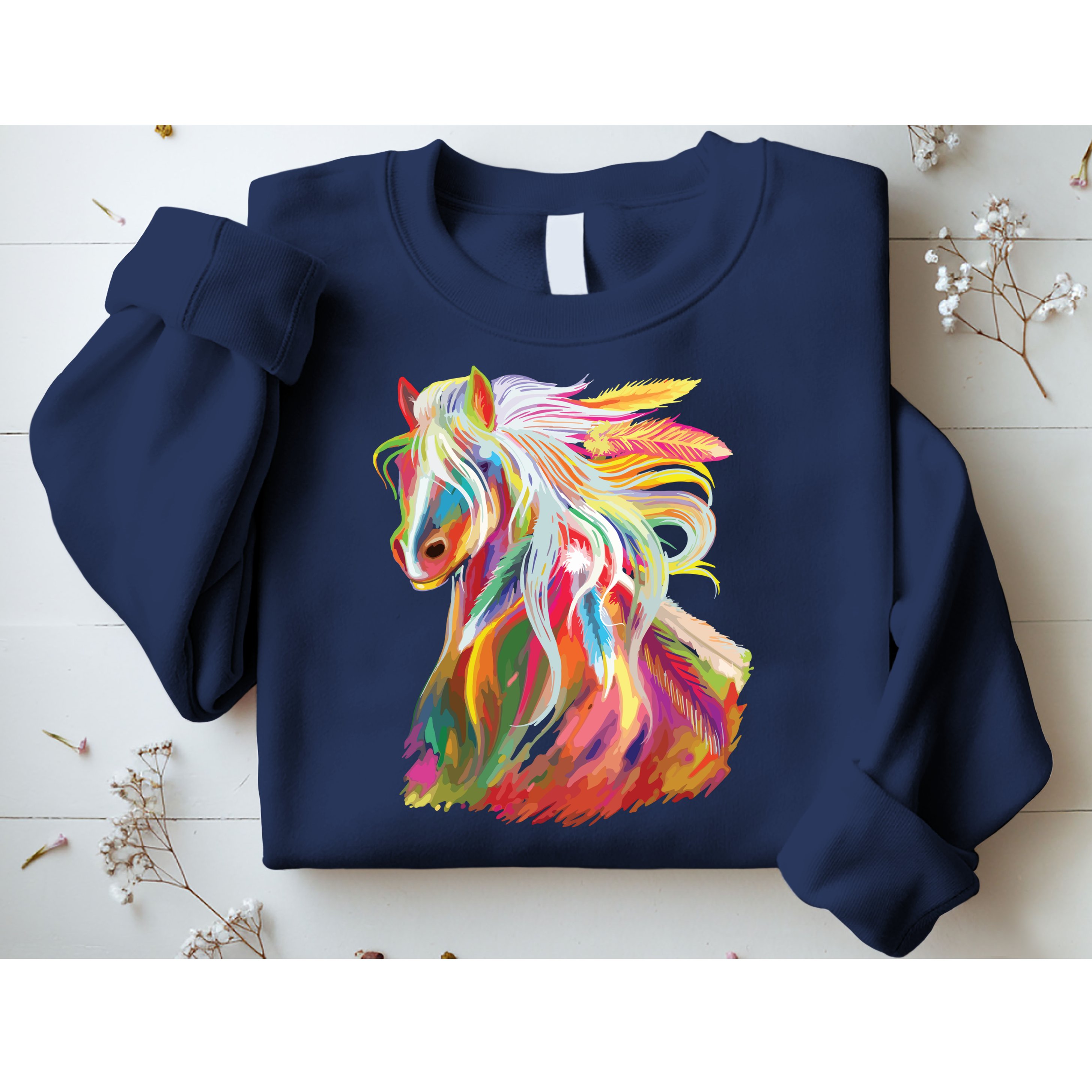Horse Head Watercolor Equestrian Sweatshirt