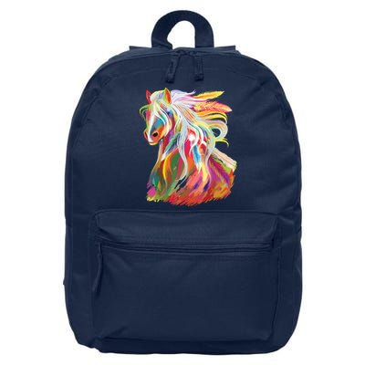 Horse Head Watercolor Equestrian 16 in Basic Backpack