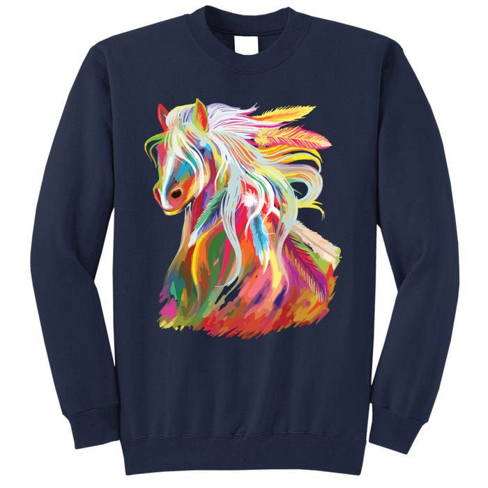 Horse Head Watercolor Equestrian Tall Sweatshirt