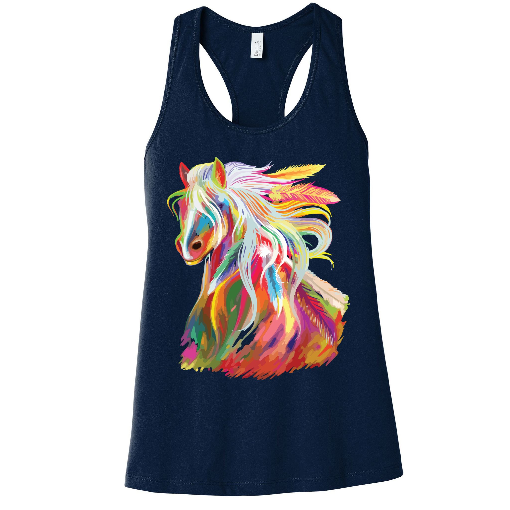 Horse Head Watercolor Equestrian Womens Tank Top
