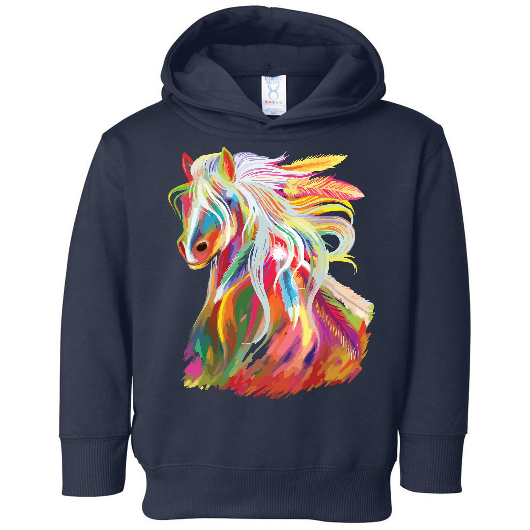 Horse Head Watercolor Equestrian Toddler Hoodie