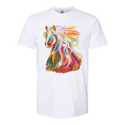 Horse Head Watercolor Equestrian Softstyle® CVC T-Shirt