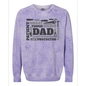 Hero Hard Working Dad Fathers Day Gift Colorblast Crewneck Sweatshirt