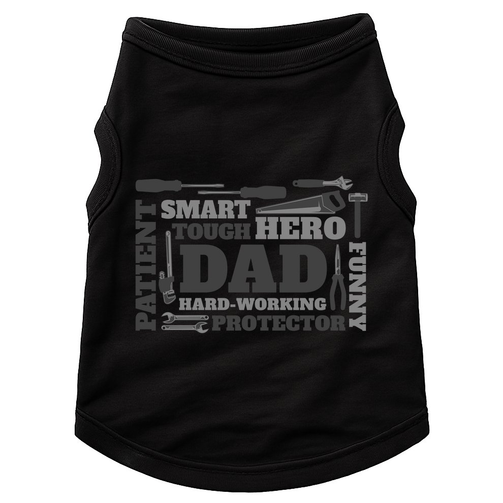 Hero Hard Working Dad Fathers Day Gift Doggie Tank
