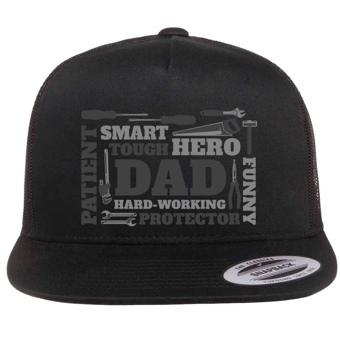 Hero Hard Working Dad Fathers Day Gift Flatbill Hat