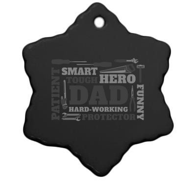 Hero Hard Working Dad Fathers Day Gift Ceramic Star Ornament