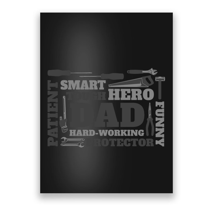 Hero Hard Working Dad Fathers Day Gift Poster