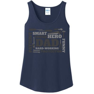 Hero Hard Working Dad Fathers Day Gift Ladies Essential Tank