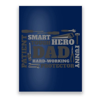 Hero Hard Working Dad Fathers Day Gift Poster