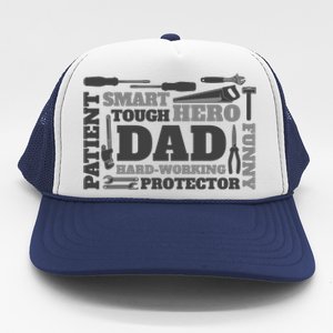 Hero Hard Working Dad Fathers Day Gift Trucker Hat