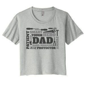 Hero Hard Working Dad Fathers Day Gift Women's Crop Top Tee