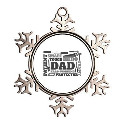 Hero Hard Working Dad Fathers Day Gift Metallic Star Ornament