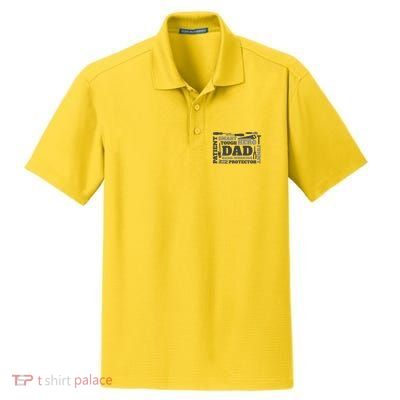 Hero Hard Working Dad Fathers Day Gift Dry Zone Grid Polo