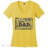 Hero Hard Working Dad Fathers Day Gift Women's V-Neck T-Shirt