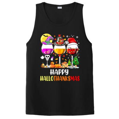 Happy Hallothanksmas Wine Glasses Wine Lover PosiCharge Competitor Tank