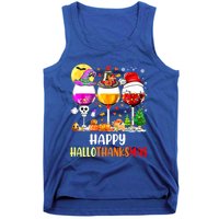 Happy Hallothanksmas Wine Glasses Wine Lover Tank Top