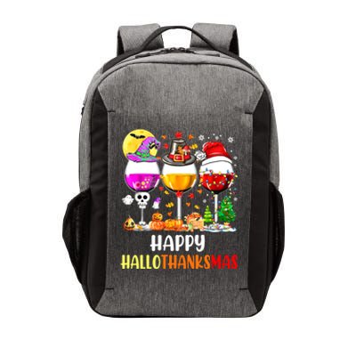 Happy Hallothanksmas Wine Glasses Wine Lover Vector Backpack