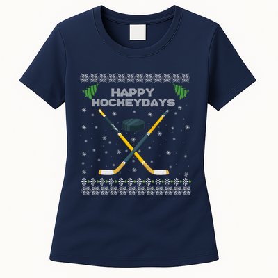 Happy Hockeydays Xmas For Lovers Womens T-Shirt