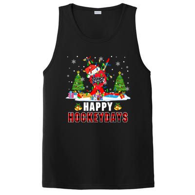 Happy Hockey Xmas Days Santa Ice Hockey Equipt Player Gift PosiCharge Competitor Tank