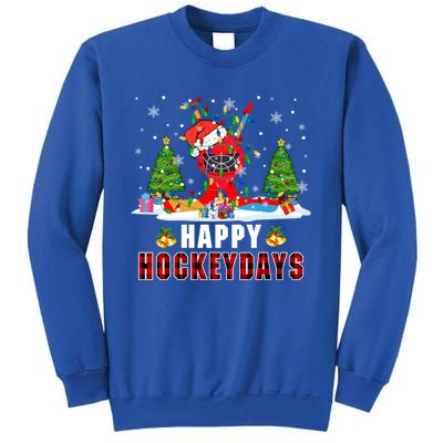 Happy Hockey Xmas Days Santa Ice Hockey Equipt Player Gift Sweatshirt