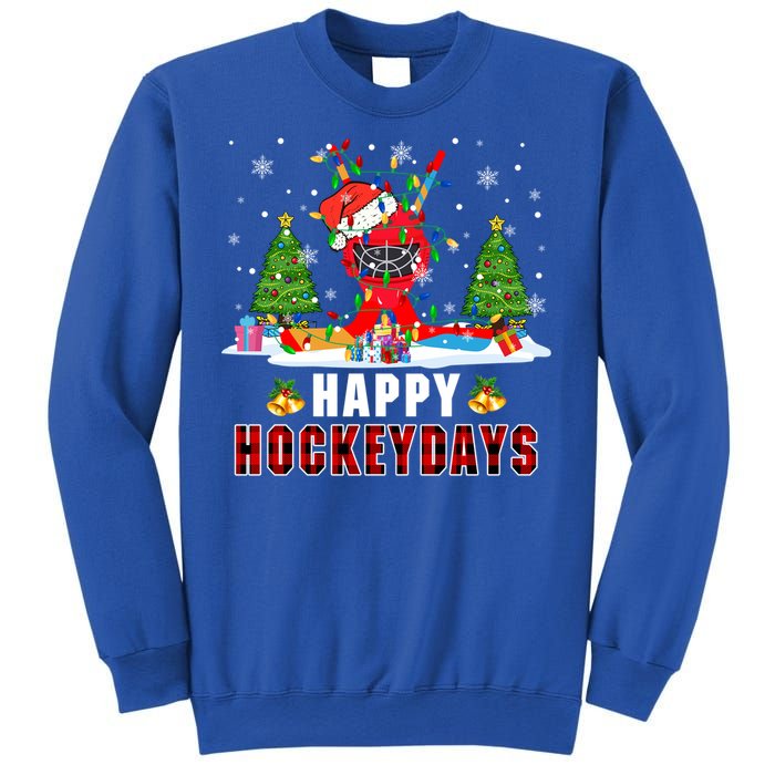 Happy Hockey Xmas Days Santa Ice Hockey Equipt Player Gift Sweatshirt