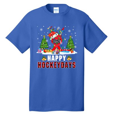 Happy Hockey Xmas Days Santa Ice Hockey Equipt Player Gift Tall T-Shirt