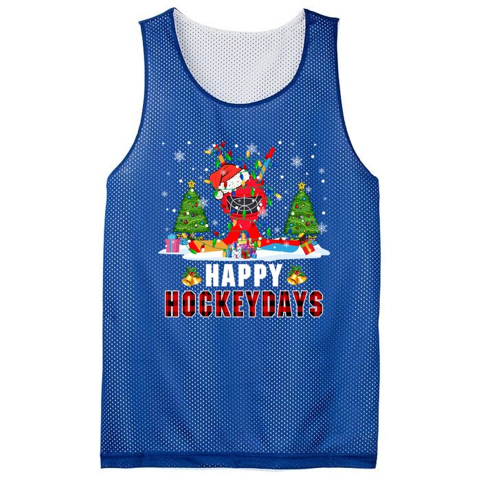 Happy Hockey Xmas Days Santa Ice Hockey Equipt Player Gift Mesh Reversible Basketball Jersey Tank