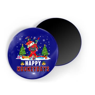 Happy Hockey Xmas Days Santa Ice Hockey Equipt Player Gift Magnet