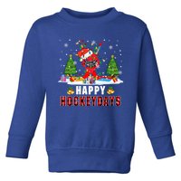 Happy Hockey Xmas Days Santa Ice Hockey Equipt Player Gift Toddler Sweatshirt