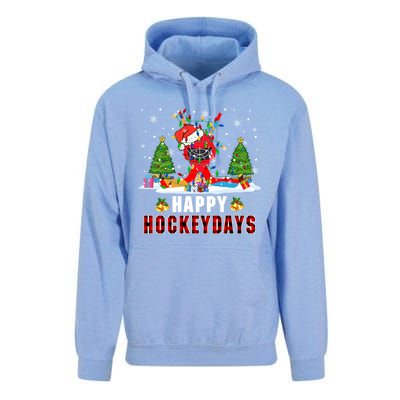 Happy Hockey Xmas Days Santa Ice Hockey Equipt Player Gift Unisex Surf Hoodie