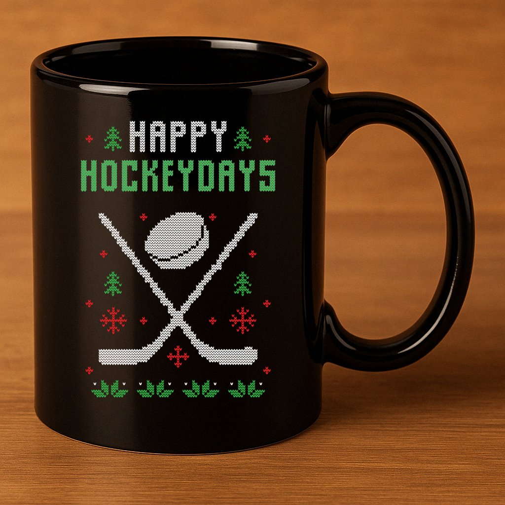 Happy Hockeydays Xmas For Lovers 11oz C Handle Ceramic Mug