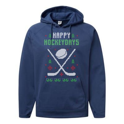 Happy Hockeydays Xmas For Lovers Performance Fleece Hoodie