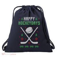 Happy Hockeydays Xmas For Lovers Drawstring Bag