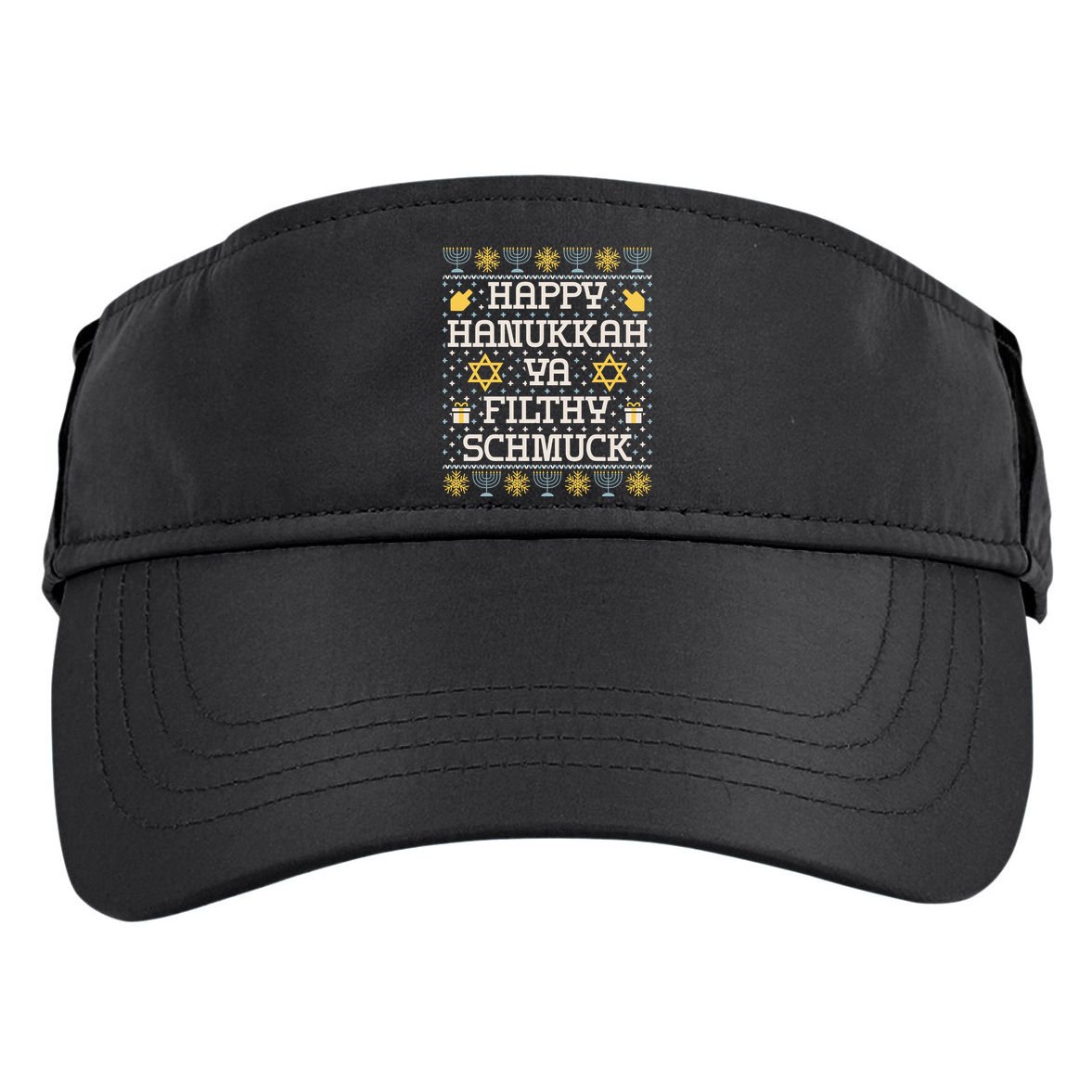 Happy Hanukkah Ya Filthy Schmuck Funny Hanukkah Idea Adult Drive Performance Visor