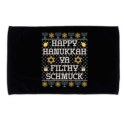 Happy Hanukkah Ya Filthy Schmuck Funny Hanukkah Idea Microfiber Hand Towel