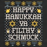 Happy Hanukkah Ya Filthy Schmuck Funny Hanukkah Idea Microfiber Hand Towel
