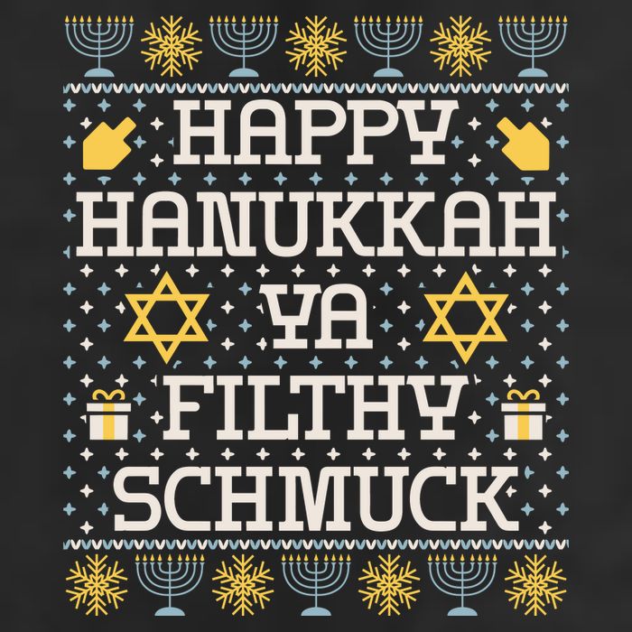 Happy Hanukkah Ya Filthy Schmuck Funny Hanukkah Idea Microfiber Hand Towel