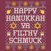 Happy Hanukkah Ya Filthy Schmuck Funny Hanukkah Idea 16oz Travel Tumbler