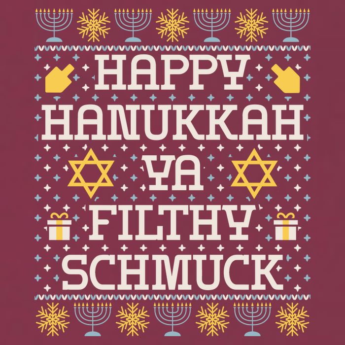 Happy Hanukkah Ya Filthy Schmuck Funny Hanukkah Idea 16oz Travel Tumbler