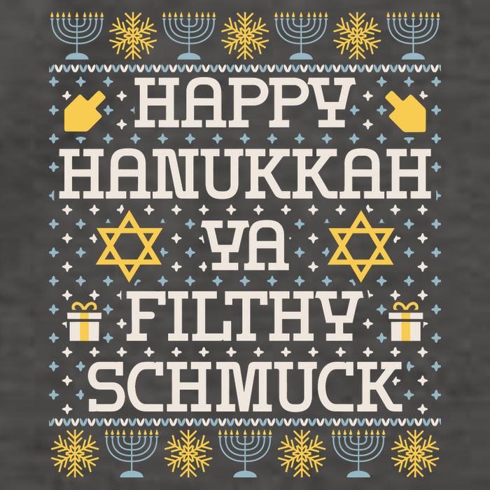 Happy Hanukkah Ya Filthy Schmuck Funny Hanukkah Idea Vector Backpack