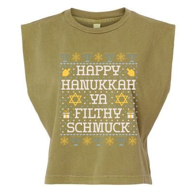 Happy Hanukkah Ya Filthy Schmuck Funny Hanukkah Idea Garment-Dyed Women's Muscle Tee