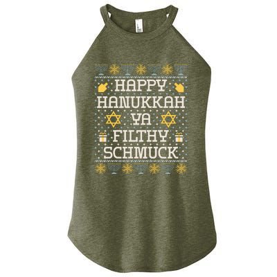 Happy Hanukkah Ya Filthy Schmuck Funny Hanukkah Idea Women's Perfect Tri Rocker Tank