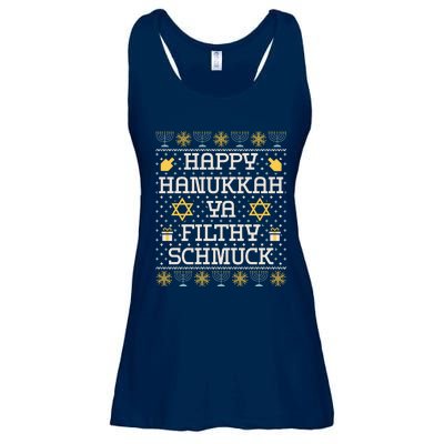 Happy Hanukkah Ya Filthy Schmuck Funny Hanukkah Idea Ladies Essential Flowy Tank