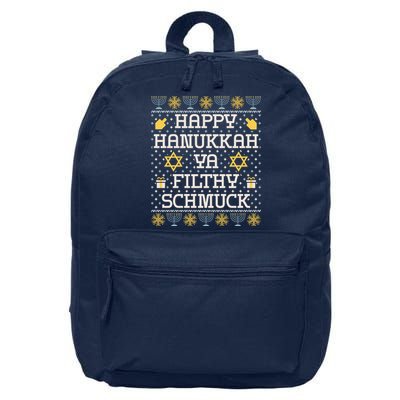 Happy Hanukkah Ya Filthy Schmuck Funny Hanukkah Idea 16 in Basic Backpack