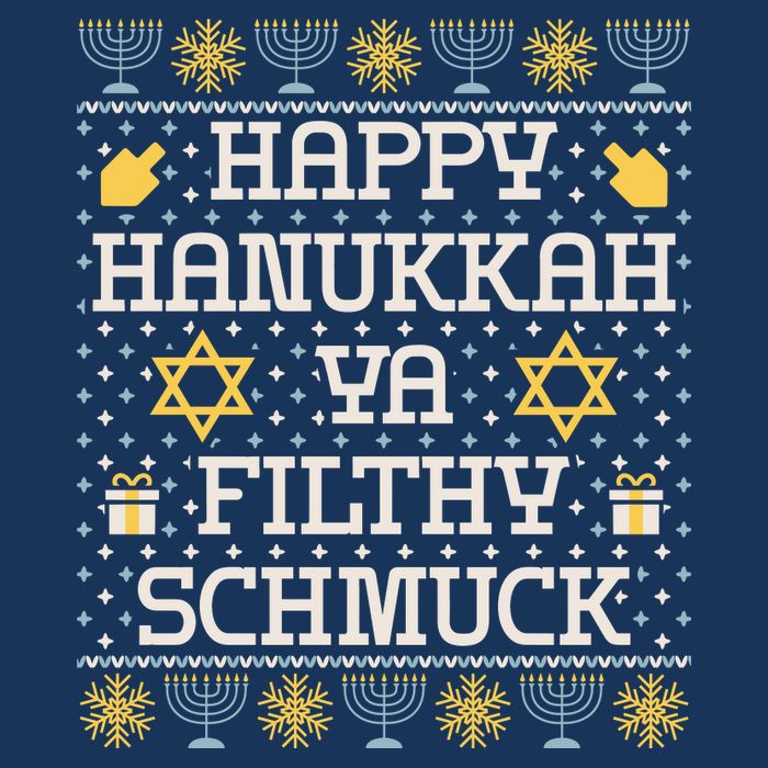 Happy Hanukkah Ya Filthy Schmuck Funny Hanukkah Idea 16 in Basic Backpack