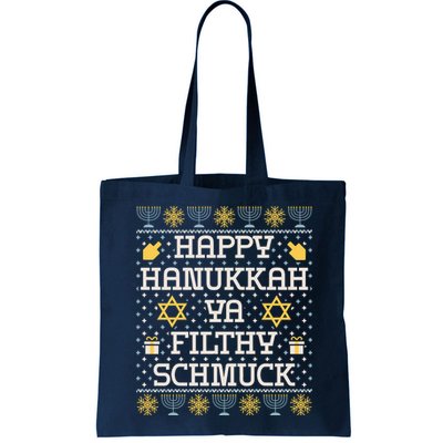 Happy Hanukkah Ya Filthy Schmuck Funny Hanukkah Idea Bag