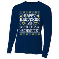 Happy Hanukkah Ya Filthy Schmuck Funny Hanukkah Idea Cooling Performance Long Sleeve Crew