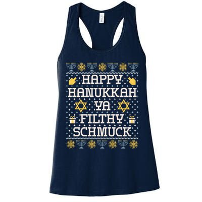 Happy Hanukkah Ya Filthy Schmuck Funny Hanukkah Idea Womens Tank Top