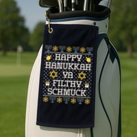 Happy Hanukkah Ya Filthy Schmuck Funny Hanukkah Idea Golf Towel